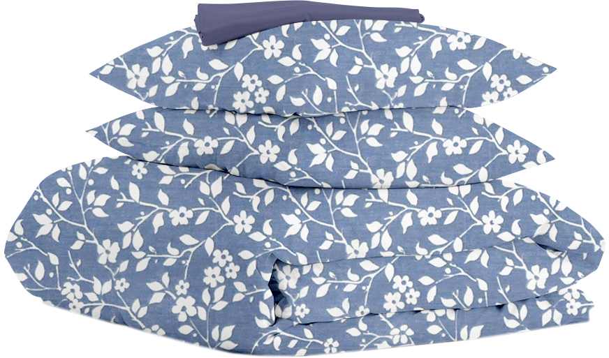 

Комплект постельного белья Евро Cosas Flowers White Blue Dblue 200 х 220 см