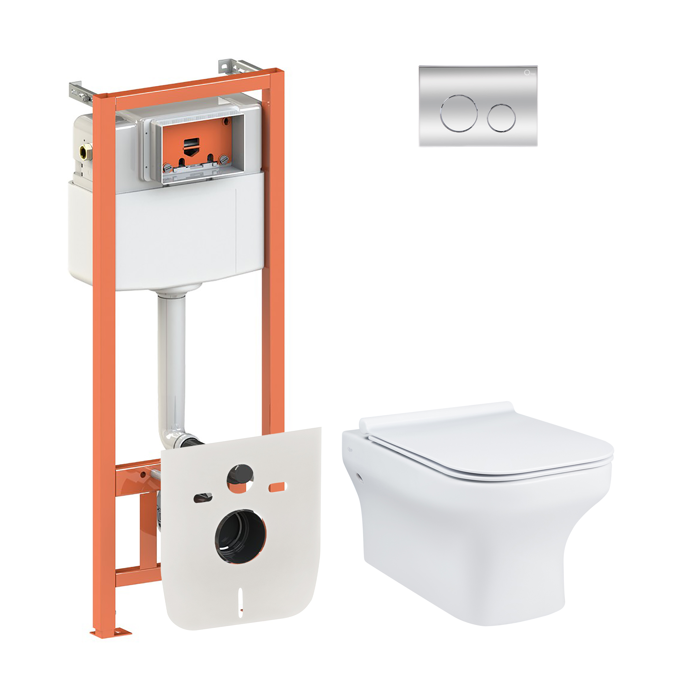 

Набор Qtap инсталляция 4 в 1 с панелью смыва Nest (QT0133M425 + QT0111M11112CRM) + унитаз с сиденьем Cardinal QT0333063ERW