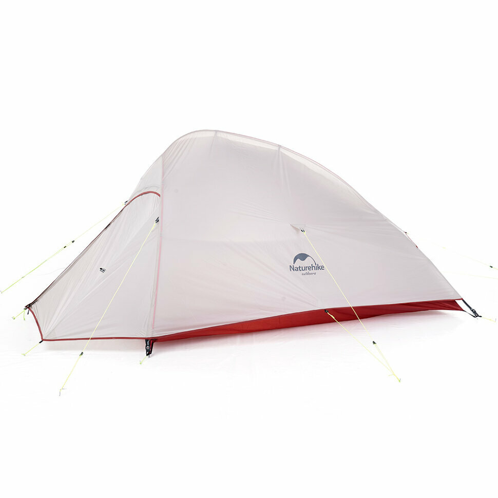 

Намет надлегкий двомісний з футпринтом та спідницею Naturehike Сloud Up 2 Updated NH17T001-T, 20D, сіро-червоний