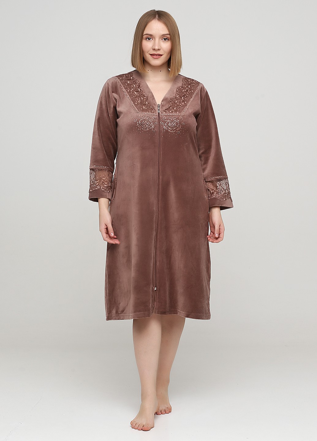 

Халат женский Romeo Life  кофейный (3586-15, Халат женский Romeo Life 5XL кофейный (3586-15)