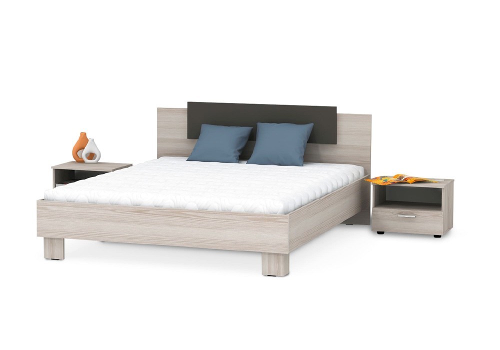 

Кровать LUXE STUDIO Fiona 1640*2038*967 родос светлый + суперматовый графит