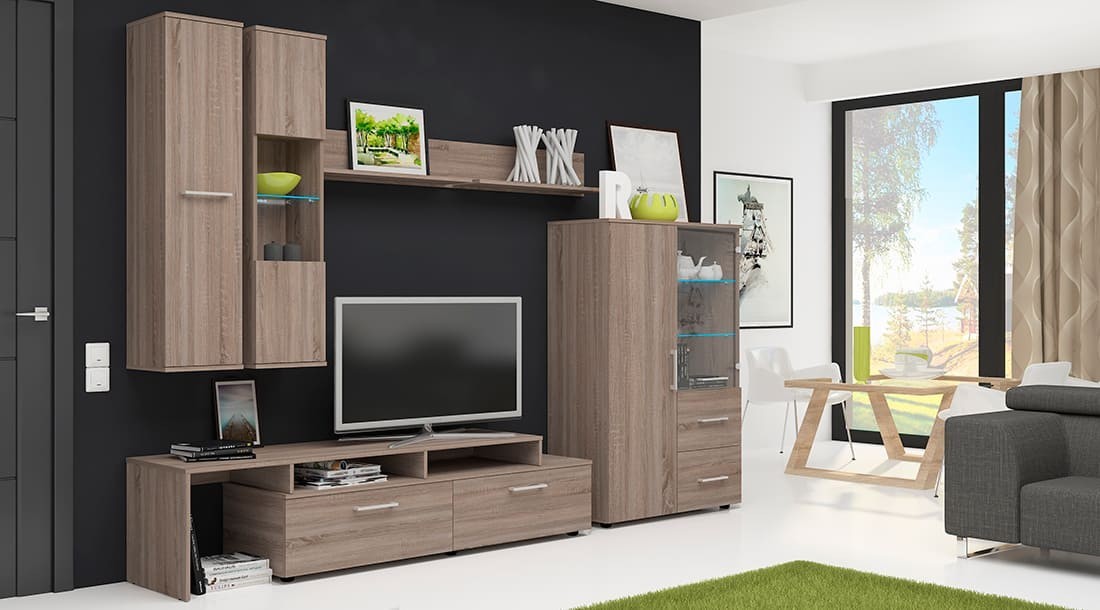 

Гостиная LUXE STUDIO Террі 2800х450х2000мм дуб сонома трюфель