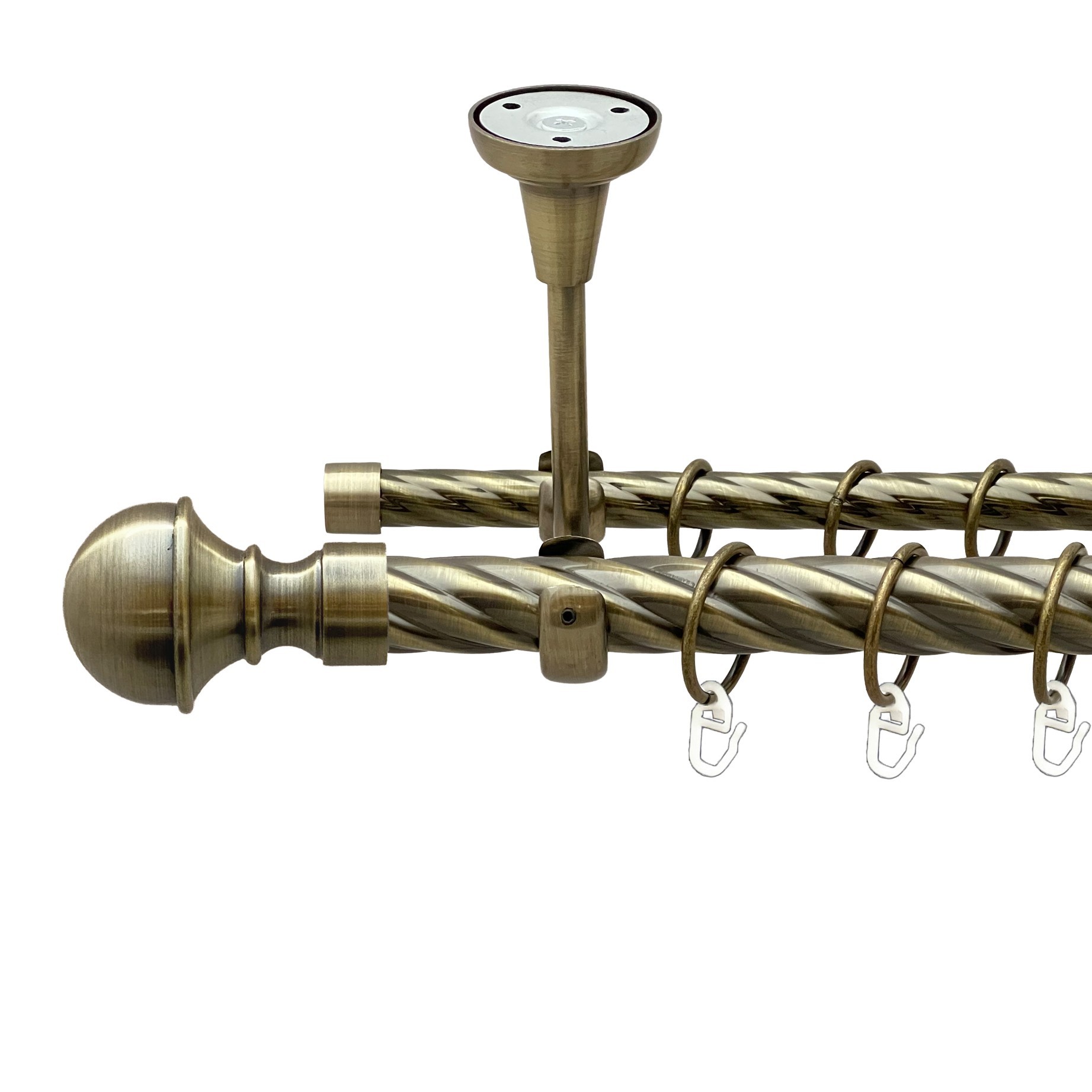 

Карниз Orvit Бостон металевий дворядний відкритий до стелі скручена труба кільце металеве Антик 25\16 мм 200 см (00-00018963)