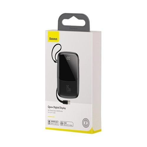 

Power Bank Baseus Qpow Digital Display 3A 10000mAh (With IP Cable), Black (PPQD-B01)