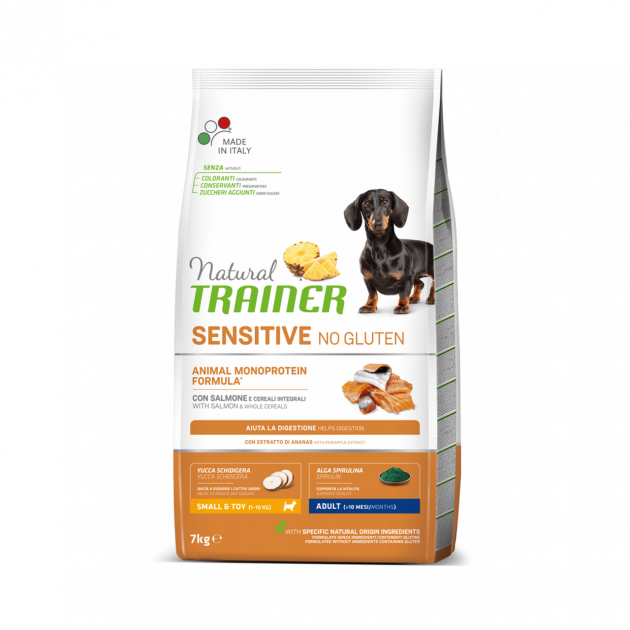 

Сухой корм Trainer Natural Dog Sensitive Adult Mini With Salmon для собак малых пород с лососем 7 кг