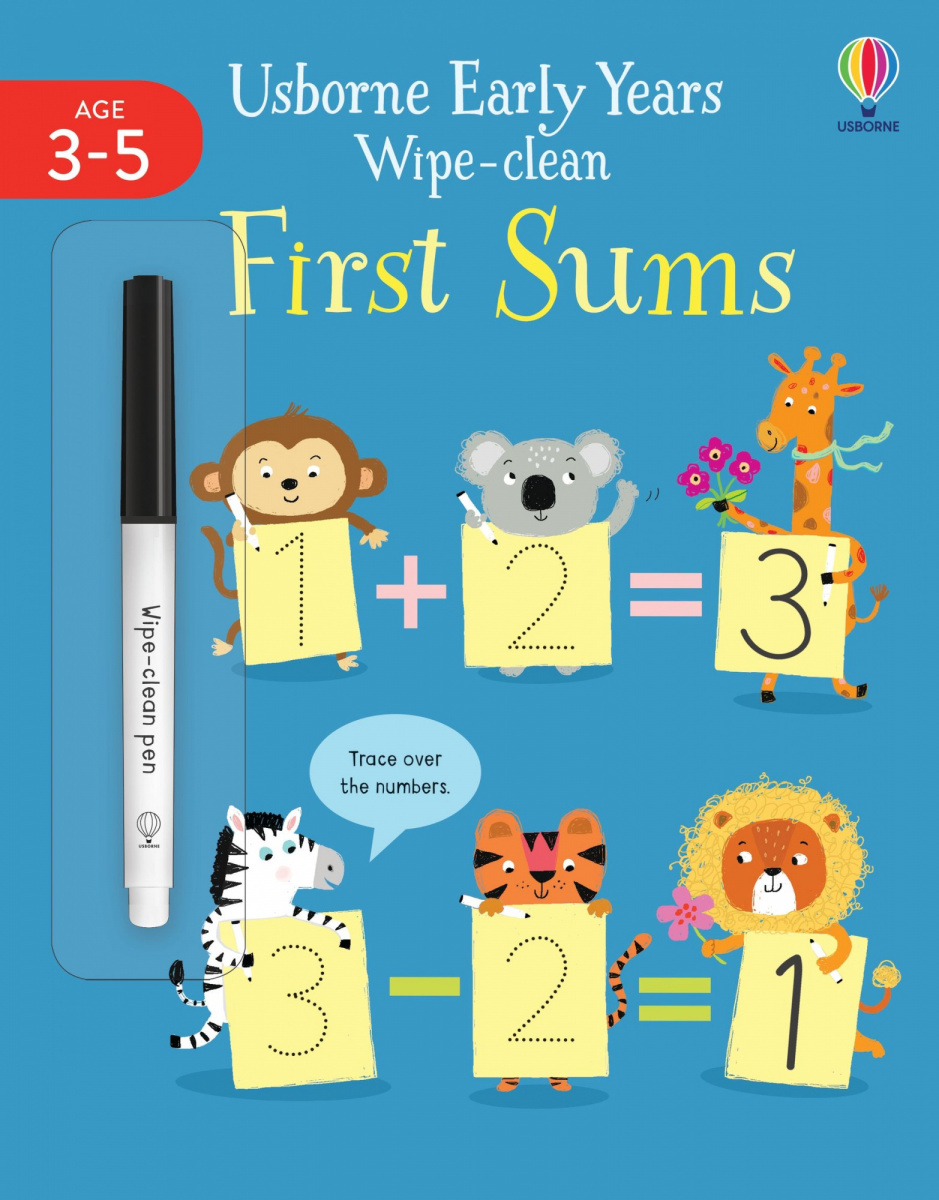

Детская обучающая книга Early Years Wipe-Clean First Sums (9781474986700)