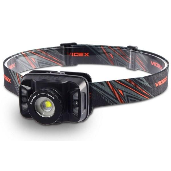 

Фонарь налобный VIDEX H045Z 270Lm 5000K, аккумулятор, zoom