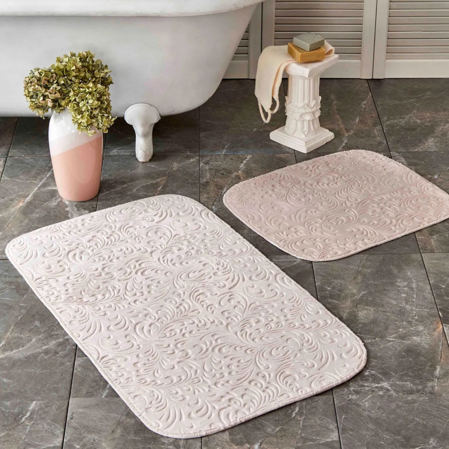 

Набор ковриков Karaca Home - Delora pudra пудра 60*100+50*60