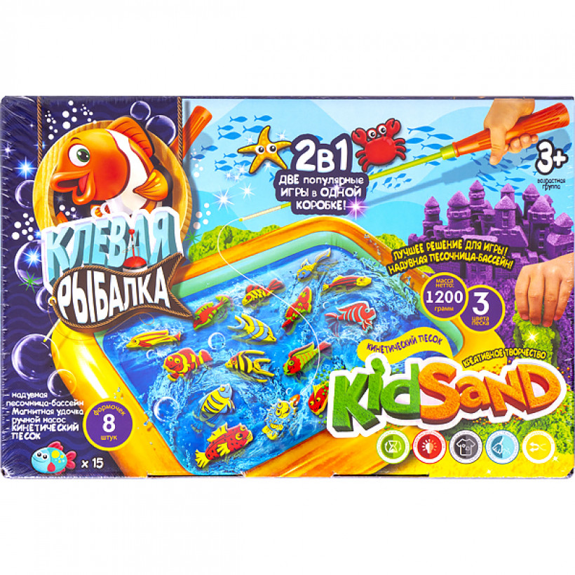 

Кинетический песок Danko Toys Kidsand Клевая Рыбалка 2 в 1 (ДТ-KП-03-32)