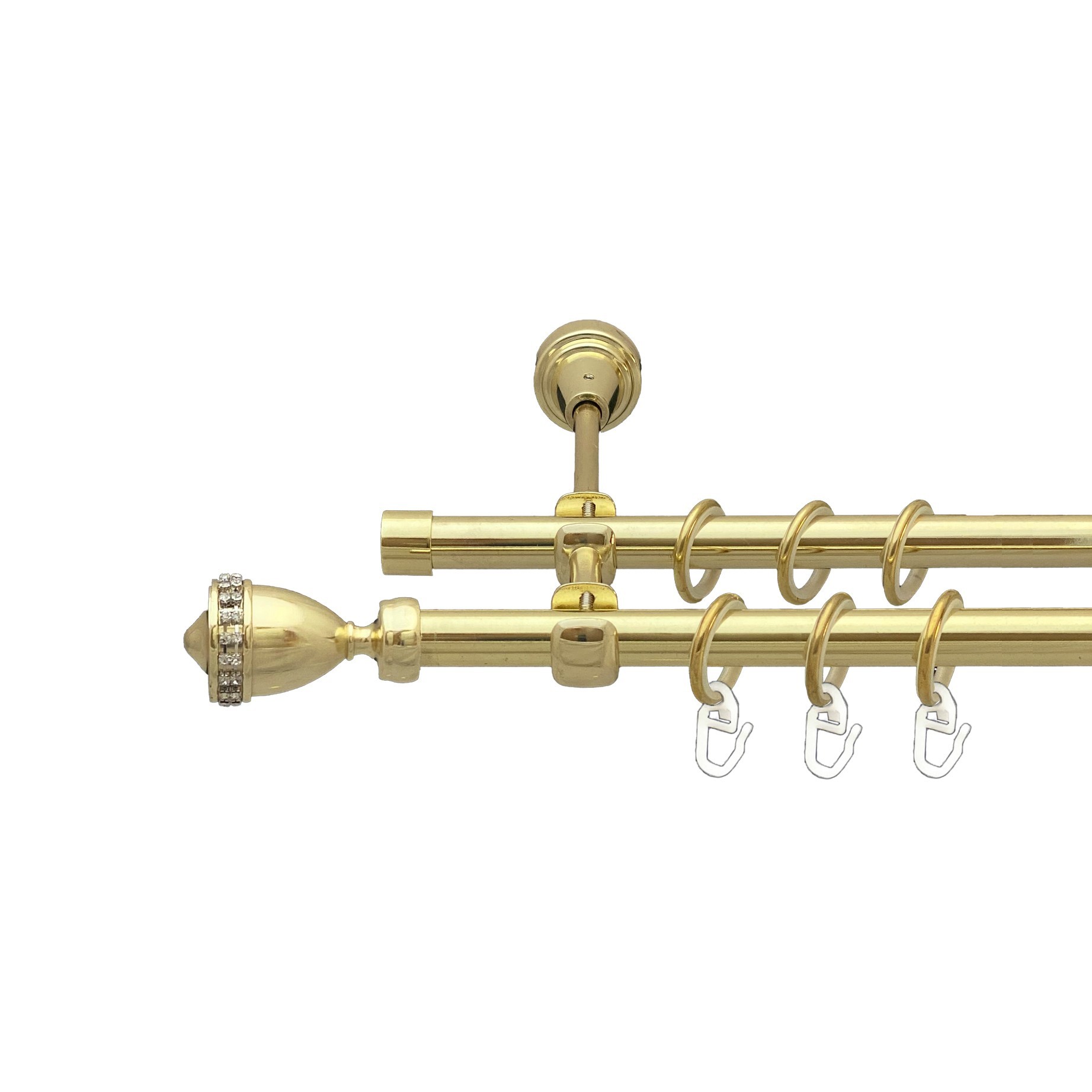 

Карниз Orvit Етернія металевий дворядний відкритий гладка труба кільце металеве Золото 16\16 мм 300 см (00-00014206)