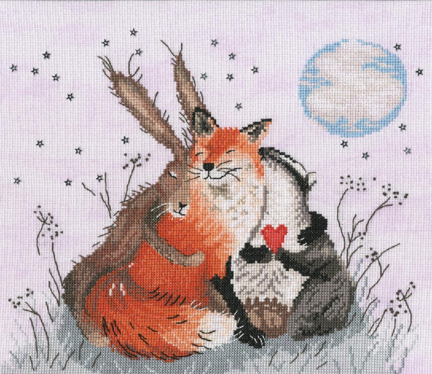 

Набор для вышивания крестом Peace And Huggles Мир и объятия XSR1 Bothy Threads