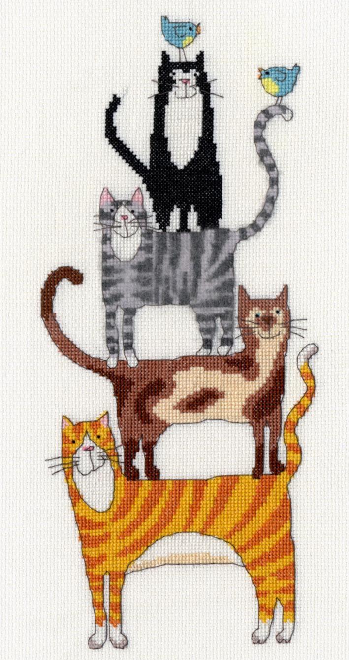 

Набор для вышивания крестом Cat Stack Кошки XKM1 Bothy Threads