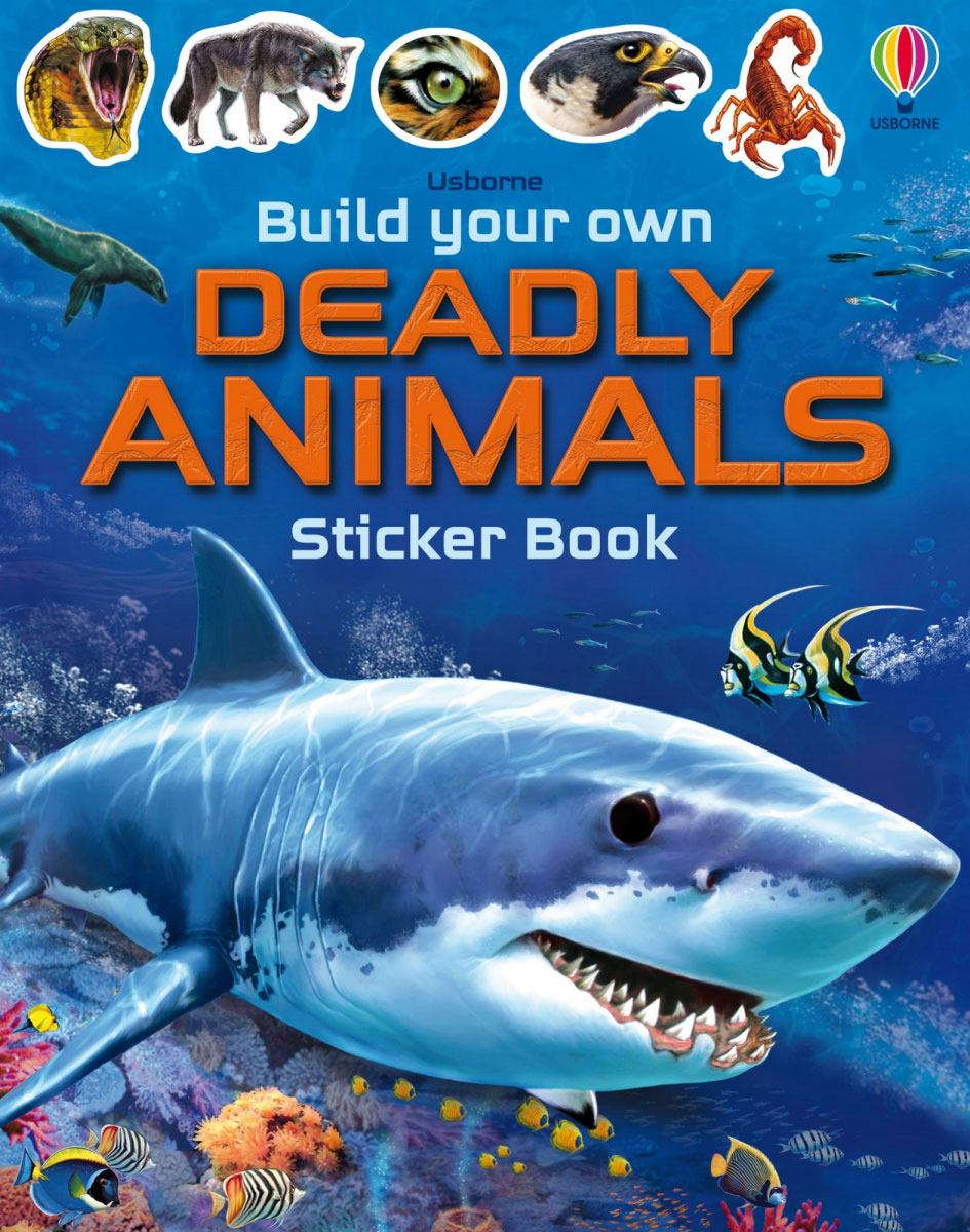 

Книга с наклейками Usborne Усборн Build Your Own Deadly Animals английский язык (9781474985284)