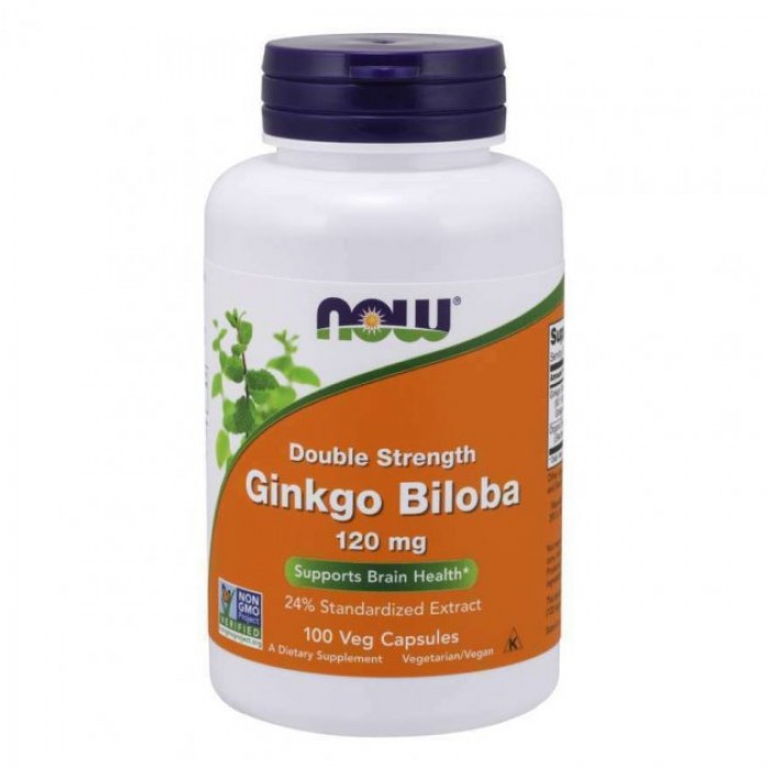 

Гинкго Билоба Double Strenth Ginkgo Biloba Now Foods, 120 мг, 100 капсул (103065)