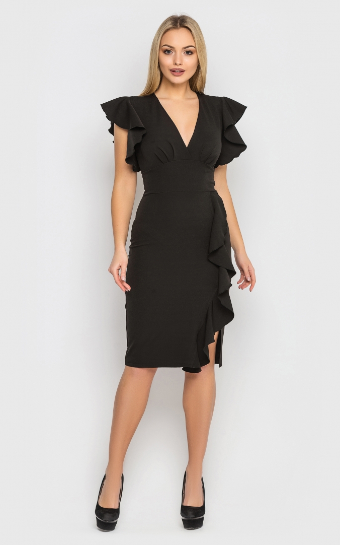 

Fashions • Платье с воланами Yvonne Fashions  черный (№3869, Fashions • Платье с воланами Yvonne Fashions M черный (№3869)