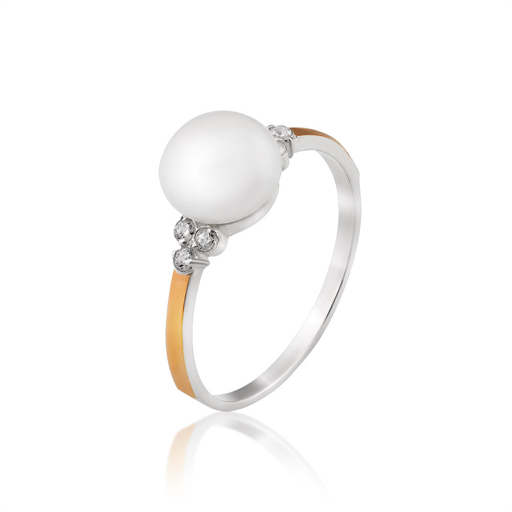 

Серебряное кольцо с жемчугом Юрьев арт.437 к 19.5