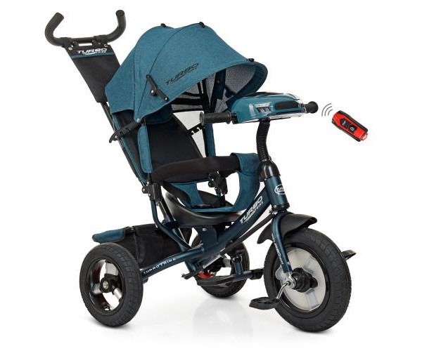 

Велосипед трехколесный Turbo trike M 3115HA-3L, с фарой, пультом Турбо Трайк, Красный лен