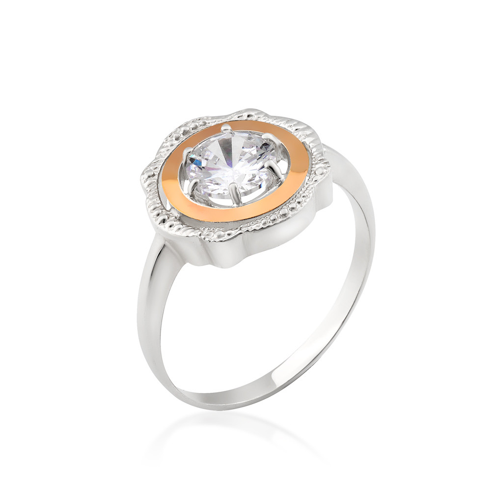

Серебряное кольцо с фианитом Юрьев арт.544 к 17.5