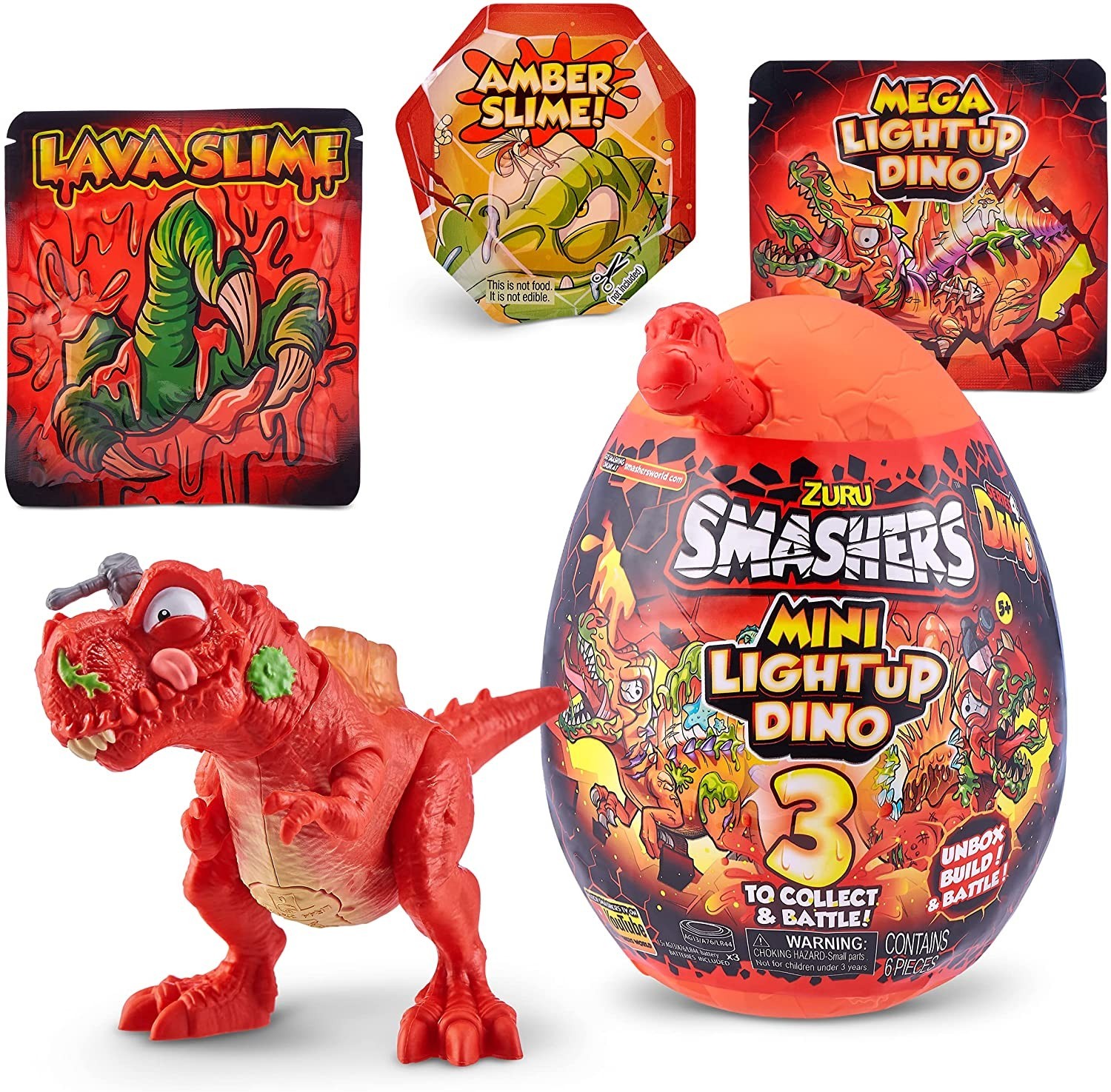 

Игровой набор ZURU Smashers Mini Light-Up Dino T-Rex S4 динозавр Тирекс 7473