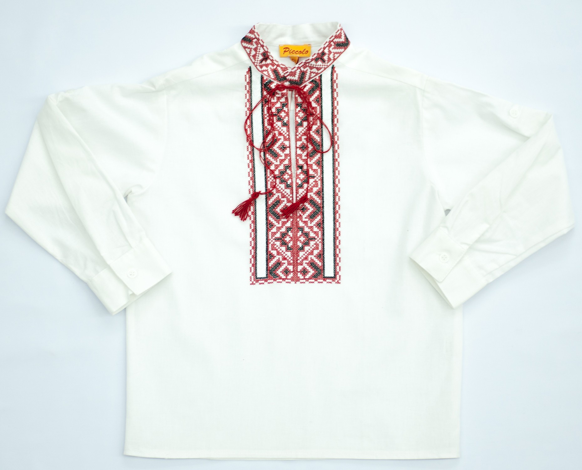 

Вышиванка Piccolo L красная вышивка 116 Белая