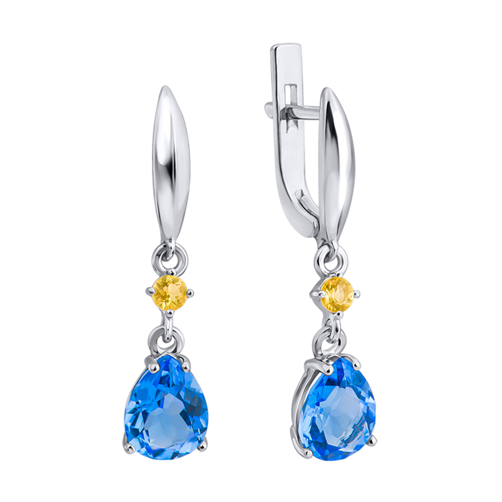 

Серебряные серьги-подвески с кварцем и цитрином 000123510