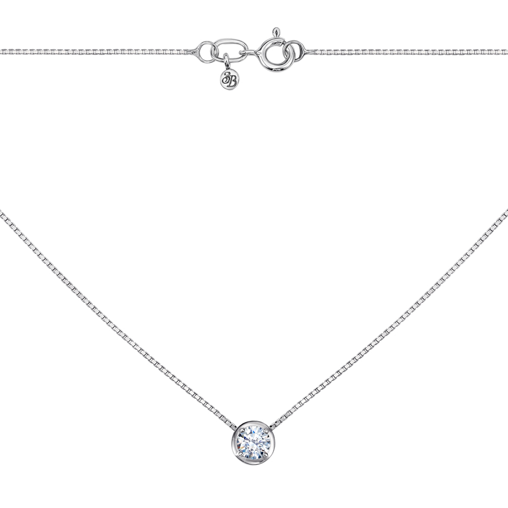 

Серебряное колье с цирконием 000147430 45 размера