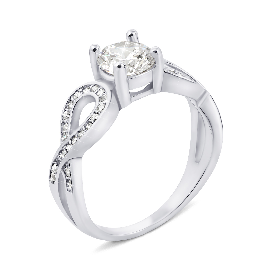 

Серебряное кольцо с фианитами 000135994 15.5 размера