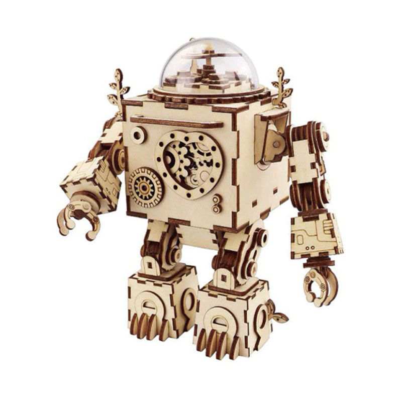 

3D конструктор Robotime AM601 Steampunk music box музыкальный робот деревянный