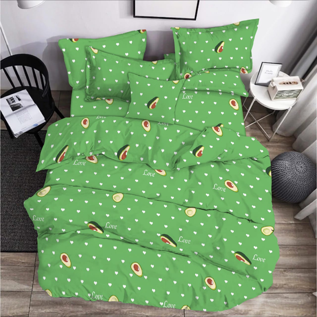 

Комплект постельного белья Zastelli Avocado on Bright Green Евро 200х220 см