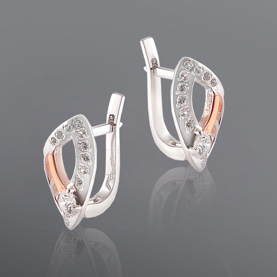 

Серьги с белыми фианитами Юрьев 286 с