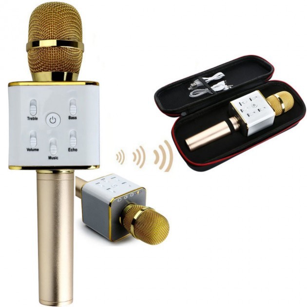 

Беспроводной микрофон караоке Bluetooth с чехлом Kronos Q9 Золотой (tech-859)