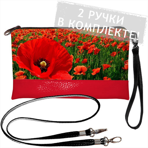 

Клатч через плечо Красный мак Presentville 25х15 см 000175229