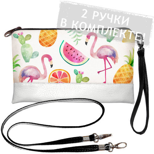 

Клатч через плечо Фламинго и фрукты Presentville 25х15 см 000174967