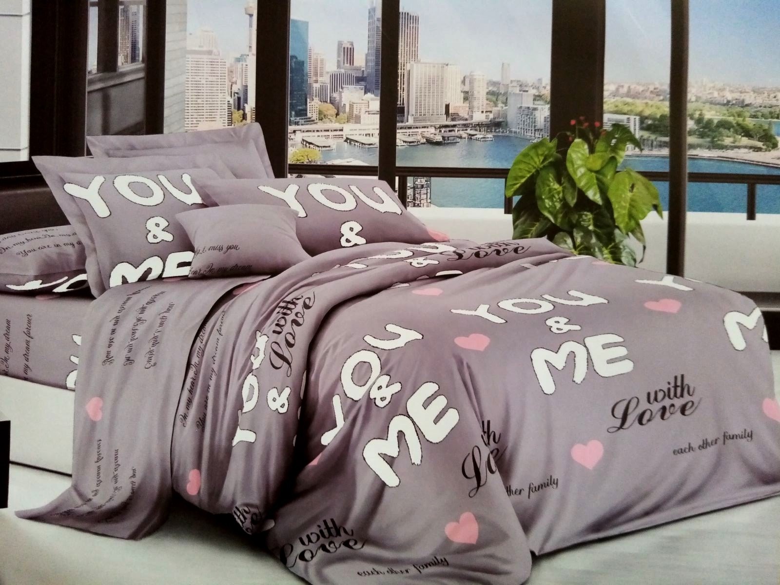 

Комплект постельного белья Поликоттон семейный "You&Me" Т85-0156
