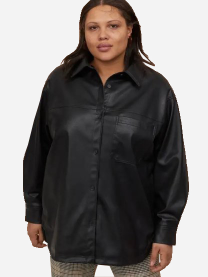 

Куртка из искусственная кожи H&M 0831441-1  Черная, Куртка из искусственная кожи H&M 0831441-1 3XL Черная