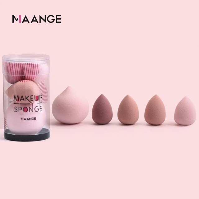 Набор спонжиков для макияжа MAANGE в банке, разные размеры Розовый ...