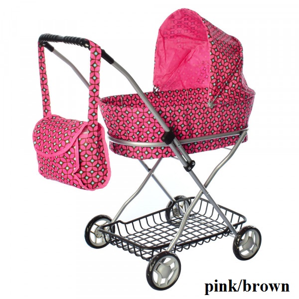 

Коляска для кукол Melogo 9325 (pink/brown)
