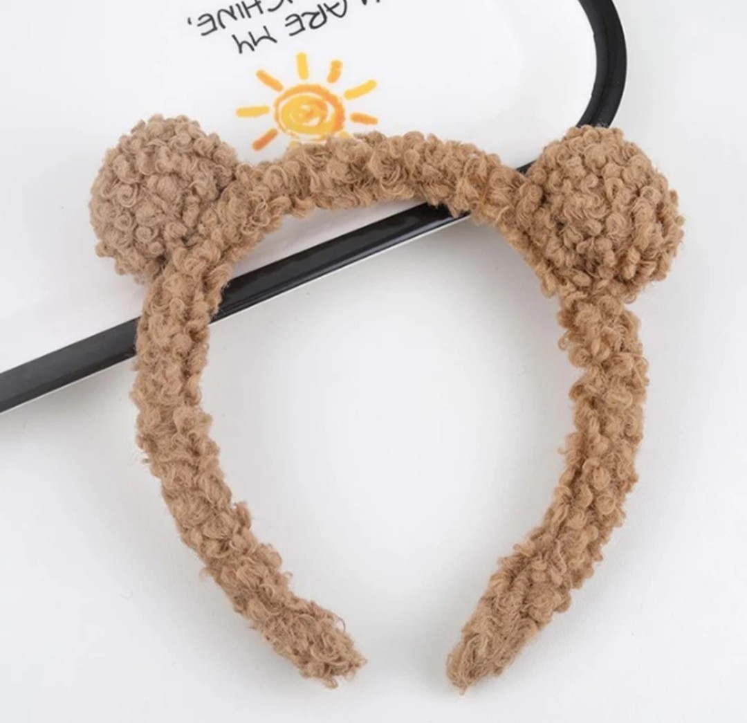 Обруч Медведь с ушками (Тедди, барашек, каракуль) Бежевый WUKE One size ...