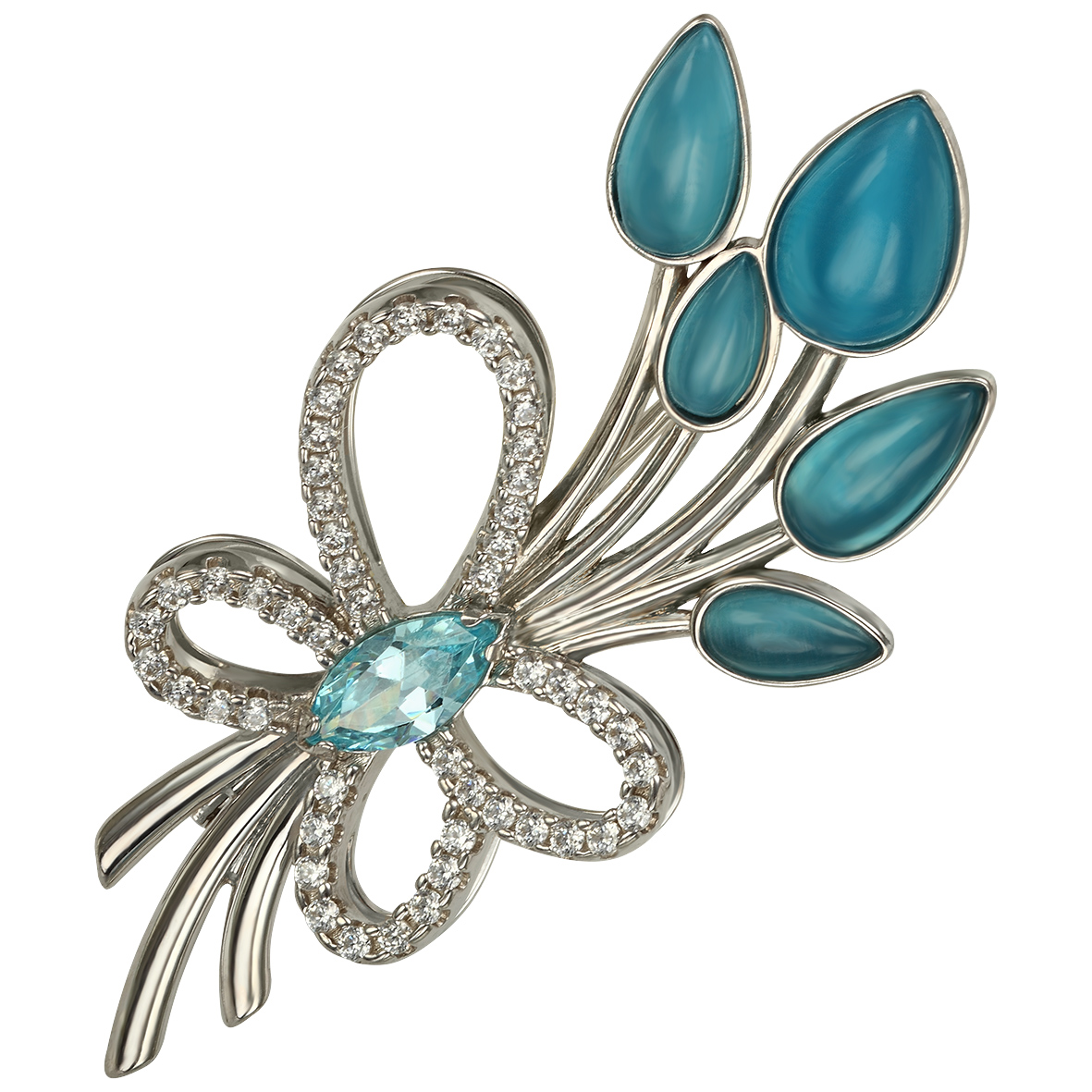 

Серебряная брошь с фианитами Tango Jewellery Company 660132С