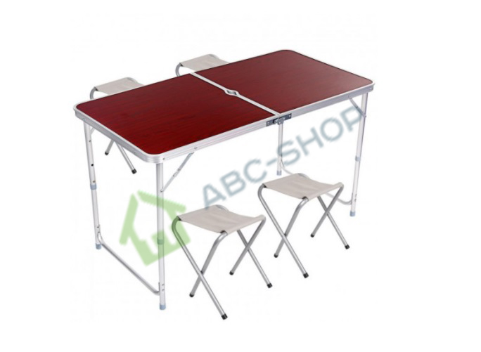 

Розкладний стіл валізу для пікніка зі стільцями 120Х60Х70 см Folding Table Коричневий (2 режими висоти) (327883)