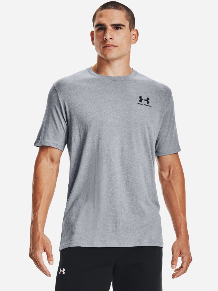 Акція на Футболка довга чоловіча Under Armour Sportstyle Left Chest Ss 1326799-036 L Сіра від Rozetka