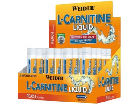 

Жиросжигатель Weider L-CARNITINE LIQUID 20 шт по 25 мл Вкус Персик