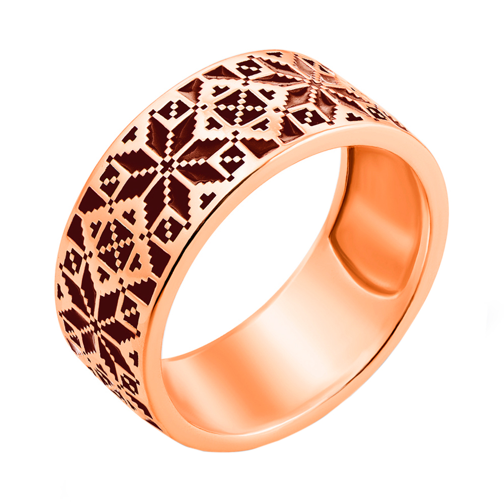 

Кольцо из красного золота с эмалью 000146964 17.5 размера