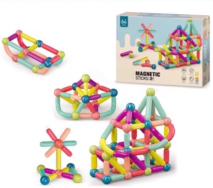 

Магнитный конструктор Magnetic Sticks Hl-2122 64pcs 64 детали