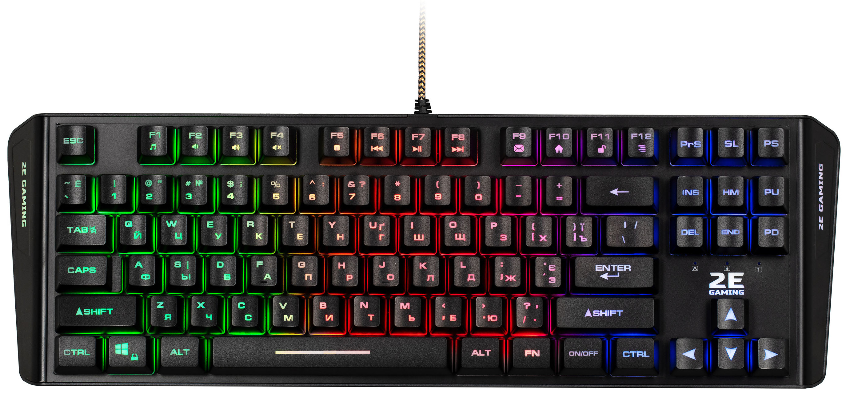 

Клавиатура 2E Gaming Keyboard KG355 LED 87 Key USB Ukr Black (2E-KG355UBK)