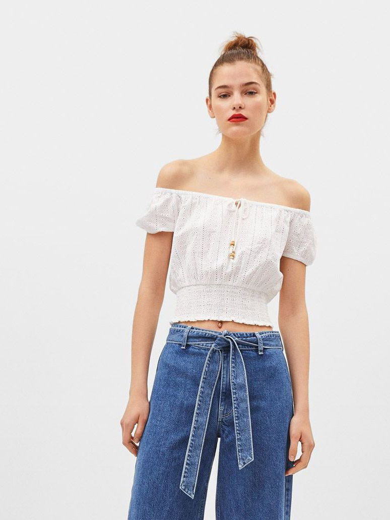 

Топ Bershka 00987188250  Белый, Топ Bershka 00987188250 S Белый