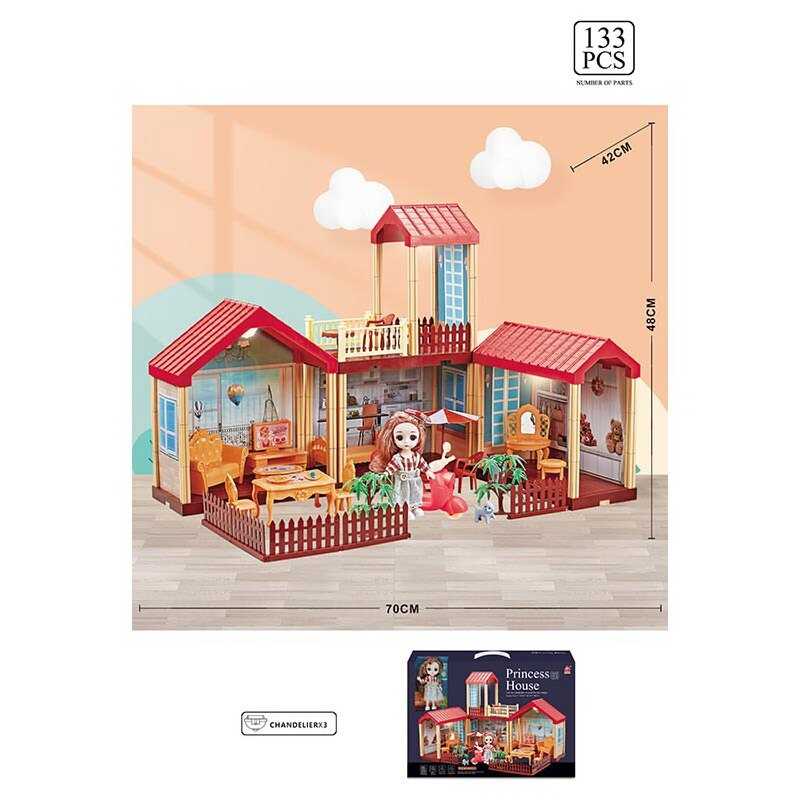 

Игровой набор домик для кукол, фигурок 668-16 A 133 детали