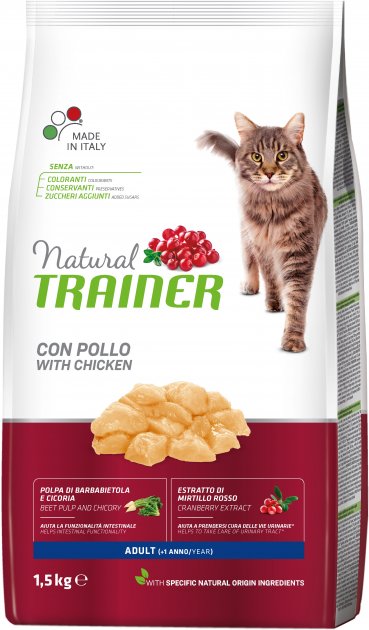 

Сухой корм для кошек Trainer Natural Super Premium Adult with Fresh со свежей курицей 1,5 кг