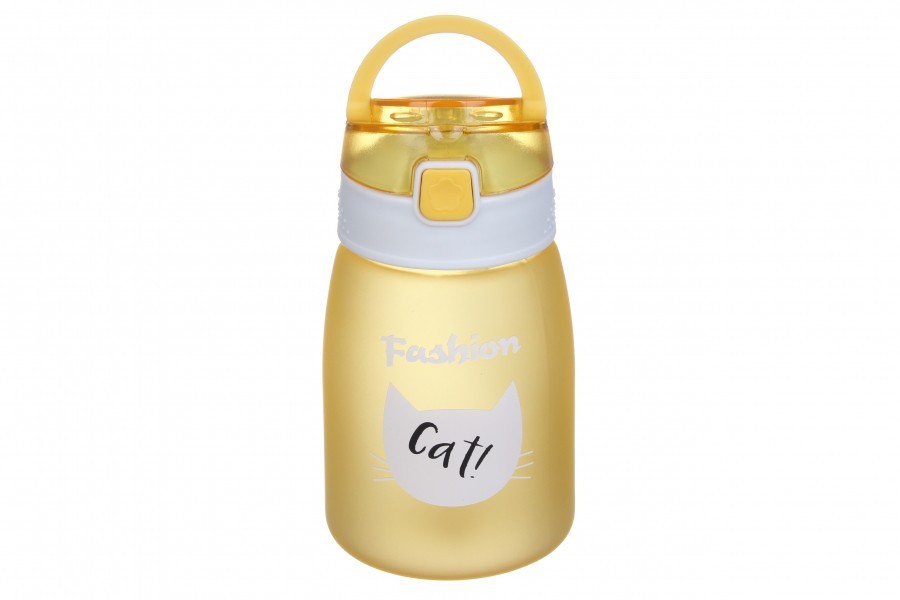 

Детская бутылочка с трубочкой Yiben Fashion Cat желтая 430 мл