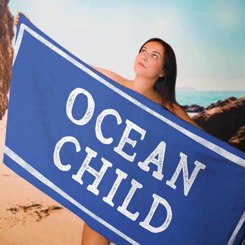 

Полотенце пляжное большое с принтом Ocean child Presentville 150х70 см 000170225